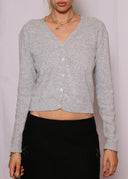 Agnes B Silk Grey Cotton Cardigan (M)