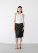 Adrienne Vittadini Leather Skirt (XS/S)
