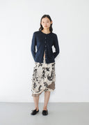 Navy Blue Silk Nylon Cardigan (S/M)