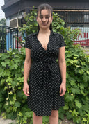 Max Mara Polka Dot Silk Wrap Dress (S/M)