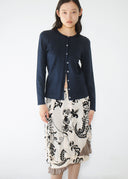 Navy Blue Silk Nylon Cardigan (S/M)
