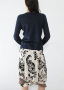 Navy Blue Silk Nylon Cardigan (S/M)