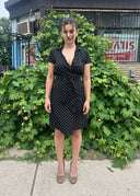 Max Mara Polka Dot Silk Wrap Dress (S/M)