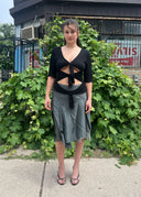 Sportmax Code Grey Silk Skirt (M/L)