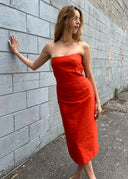 Tara Jarmon Orange Strapless Dress (XS/S)