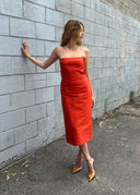 Tara Jarmon Orange Strapless Dress (XS/S)