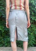 90s Prada Silk Cargo Midi Skirt (M/L)