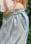 90s Prada Silk Cargo Midi Skirt (M/L)