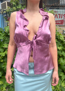 Alberta Ferretti Silk Tie Up Tank (M/L)
