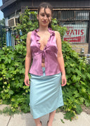 Alberta Ferretti Silk Tie Up Tank (M/L)