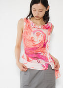 Antonio Berardi Silk Feather Print Top (S)
