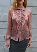 Cacharel Silk Plaid Top (S/M)