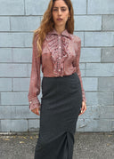 Cacharel Silk Plaid Top (S/M)