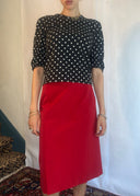 Prada 1990s Red Satin Skirt (XS/S)