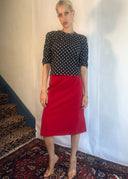 Prada 1990s Red Satin Skirt (XS/S)