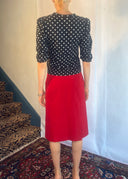 Prada 1990s Red Satin Skirt (XS/S)