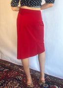 Prada 1990s Red Satin Skirt (XS/S)