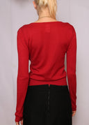 Agnes B Silk Cashmere Red Cardigan (XS/S)