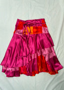 CDG TRICOT AD 2002 PINK SATIN SKIRT (XS)