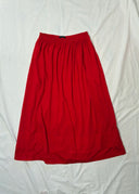 Y'S RED WOOL EASY SKIRT (XS/S/M/L)