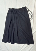 Y'S BLACK WOOL EASY SKIRT (XS/S/M/L/XL)