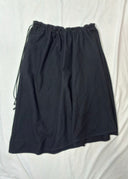 Y'S BLACK WOOL EASY SKIRT (XS/S/M/L/XL)