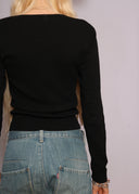 Agnes B Black Snap Cardigan (XS/S)