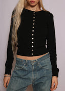 Agnes B Black Snap Cardigan (XS/S)
