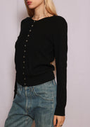 Agnes B Black Snap Cardigan (S/M)