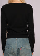 Agnes B Black Snap Cardigan (S/M)