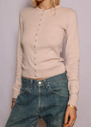 Agnes B Pearl Snap Cardigan (XS/S)