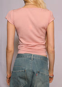 Theory Pink Button Knit Tee (XS/S)