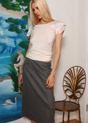 Agnes B Grey Wool Skirt (S/M)