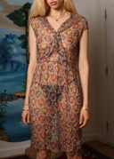 Cacharel Silk Print Sheer Dress (XS/S)