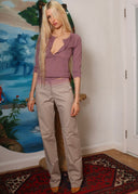 Margaret Howell Purple Henley Knit (XS/S)