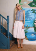 Miu Miu 1990s Blue Ruffle Top (S/M)