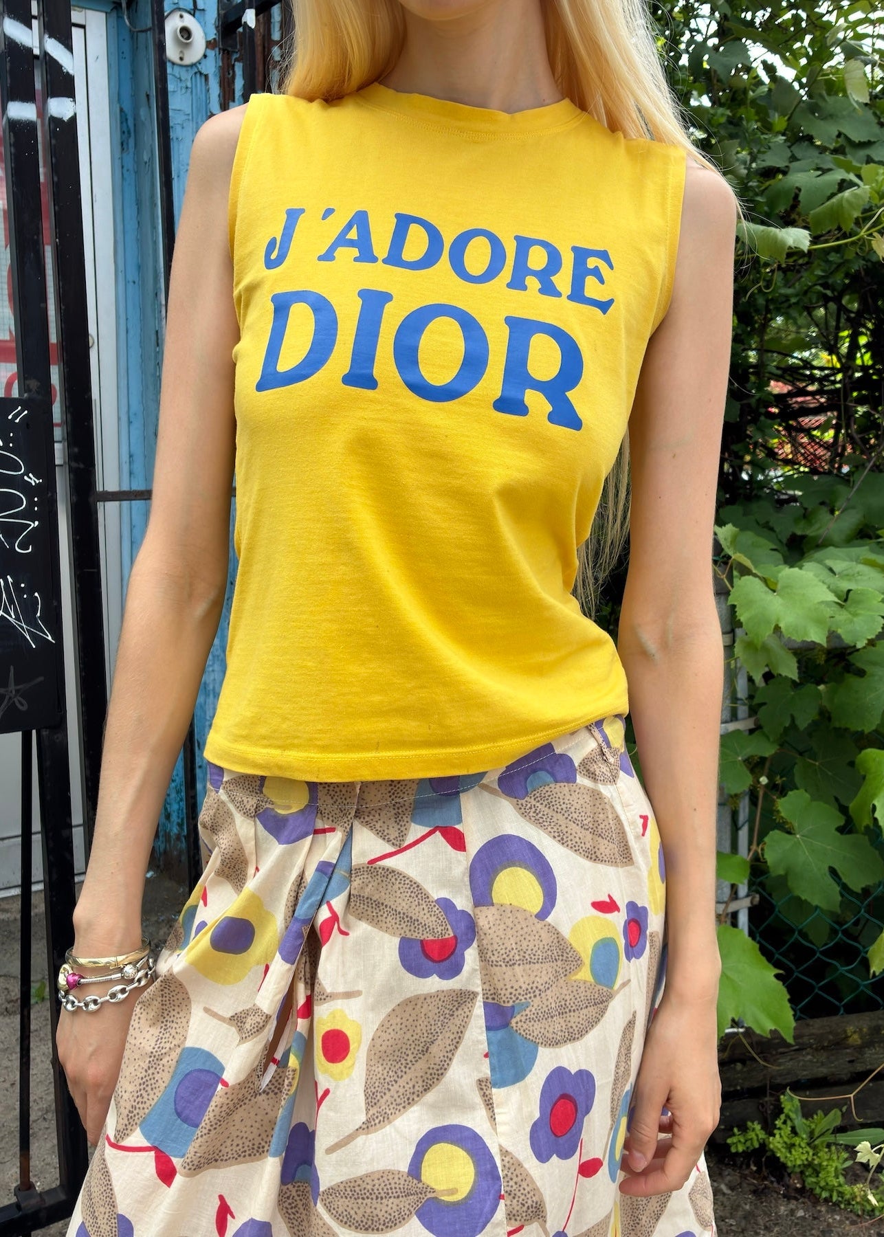 J'Adore Dior Iconic Yellow Logo Tank (S) – Regolare