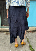 Y's Navy Cupro Skirt (S/M/L)