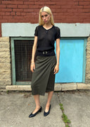Prada 1990s Silk Knit Belted Tee (S/M/L)