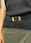Prada 1990s Silk Knit Belted Tee (S/M/L)