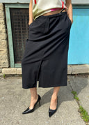 Giorgio Armani 1990s Black Midi Skirt (S/M)