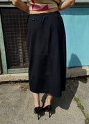Giorgio Armani 1990s Black Midi Skirt (S/M)