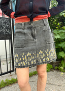 Chanel SS 2011 Distressed Denim Mini Skirt (S)