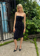 Ter et Bantine Strapless Cotton Ruffle Dress (S/M)