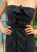 Ter et Bantine Strapless Cotton Ruffle Dress (S/M)