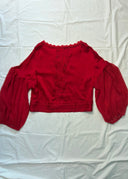 Sunao Kuwahara Red Silk Blouse (S/M)