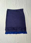 Miu Miu Blue Cotton Ruffle Skirt (XS)