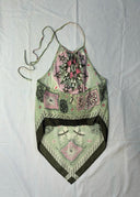 Keita Maruyama Green and Pink Silk Print Set (XS)