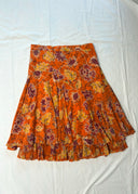 Blugirl Orange Print Silk Skirt (XS/S)