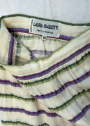 1970s Laura Biagiotti Silk Striped Skirt